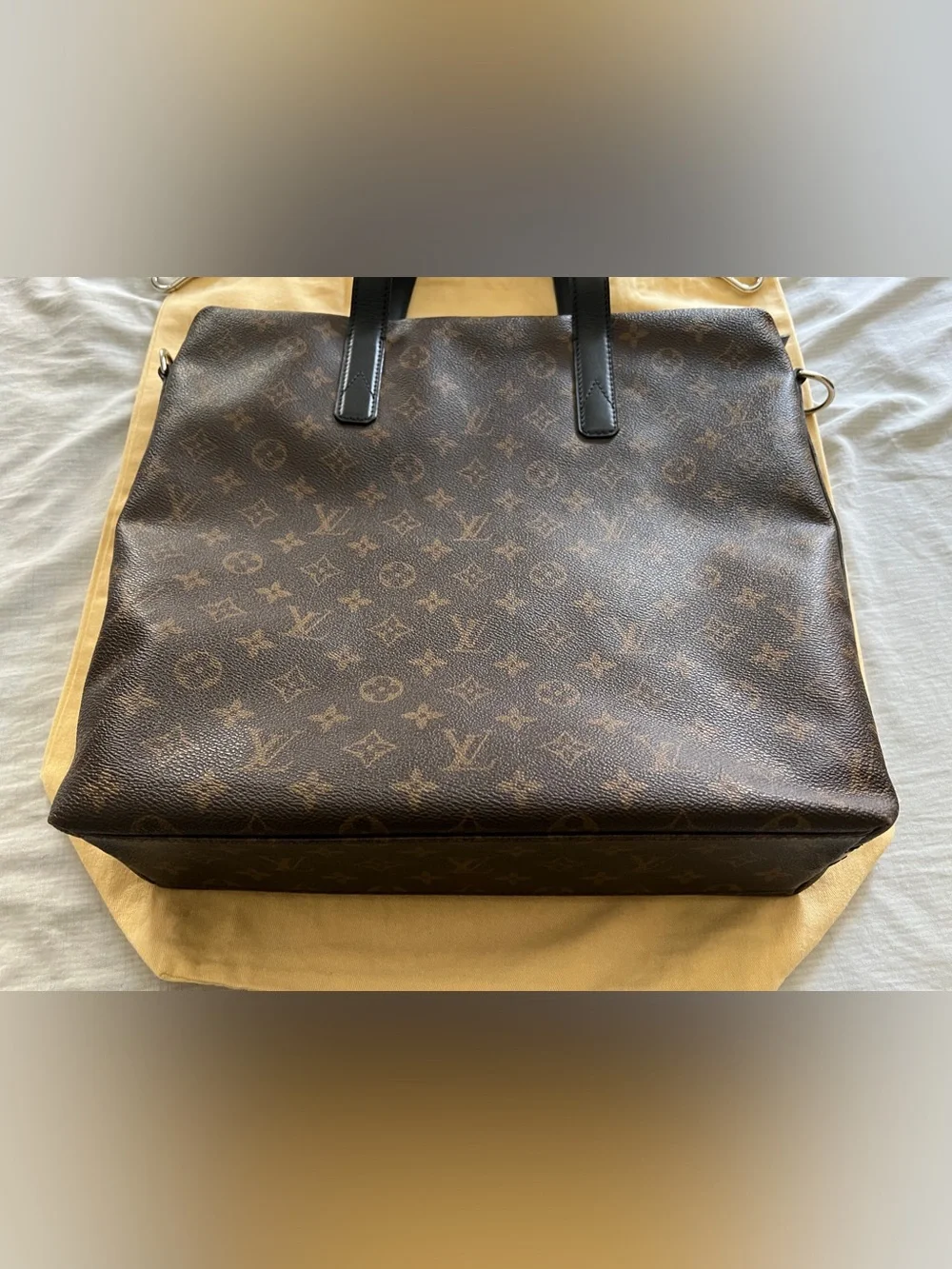 Authentic Louis Vuitton Macassar Kitan Crossbody Tote Bag